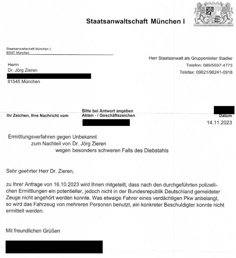 Antwort der Staatsanwaltschaft